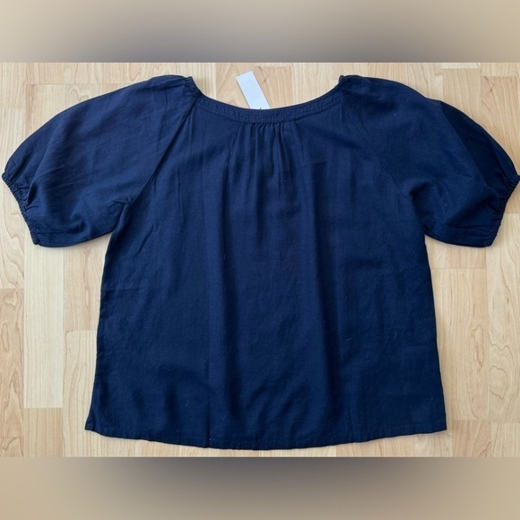 NWT Loft Linen Blend Puff Sleeve Top Small - Picture 9 of 11